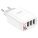 СЗУ Hoco C93A Easy charge 3-port digital display charger Белый