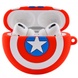 Силиконовый футляр Marvel & DC series для наушников AirPods 3 + кольцо Капитан Америка / Красный
