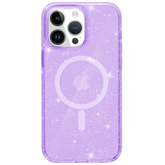 Чехол TPU Galaxy Sparkle (MagFit) для Apple iPhone 14 Pro (6.1") Purple+Glitter