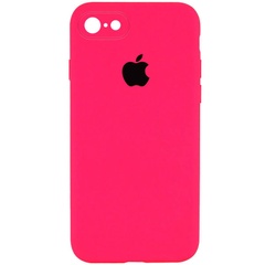 Чохол Silicone Case Square Full Camera Protective (AA) для Apple iPhone 7/8 / SE (2020) (4.7 "), Рожевий / Barbie pink
