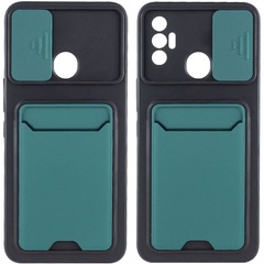 TPU+PC чехол Card Holder для TECNO Spark 7 Зеленый