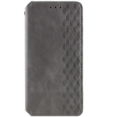 Шкіряний чохол книжка GETMAN Cubic (PU) для Samsung Galaxy S24+, Сірий