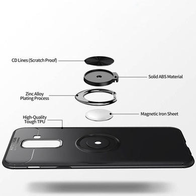 TPU чехол Deen ColorRing под магнитный держатель (opp) для Samsung Galaxy A6 (2018) Черный / Черный