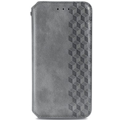Кожаный чехол книжка GETMAN Cubic (PU) для Xiaomi Redmi Note 10 / Note 10s Серый