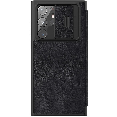 Шкіряний чохол (книжка) Nillkin Qin Pro Camshield для Samsung Galaxy S23 Ultra, Чорний