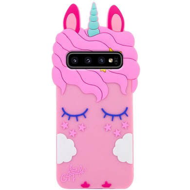 Силиконовая накладка 3D Little Unicorn для Samsung Galaxy S10 Розовый, Единорог