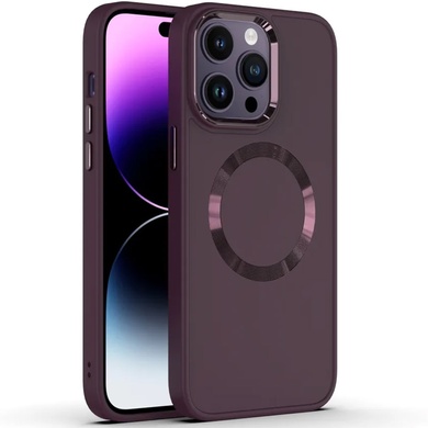 TPU чехол Bonbon Metal Style with MagSafe для Apple iPhone 14 Pro Max (6.7") Бордовый / Plum