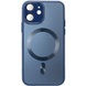 Чехол TPU+Glass Sapphire Midnight with MagSafe для Apple iPhone 12 (6.1") Синий / Deep navy