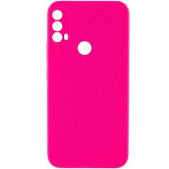 Чохол Silicone Cover Lakshmi Full Camera (AAA) для Motorola Moto E40, Рожевий / Barbie pink