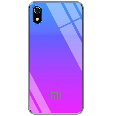 TPU+Glass чехол Gradient Rainbow с лого для Xiaomi Redmi 7A Синий