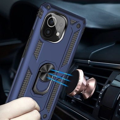 Ударостійкий чохол Serge Ring for Magnet для Xiaomi Mi 11 Lite, Темно-синій