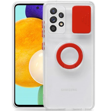 Чохол Camshield ColorRing TPU зі шторкою для камери для Samsung Galaxy A52 4G / A52 5G / A52s, Червоний