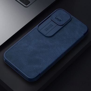 Кожаный чехол (книжка) Nillkin Qin Pro Camshield для Apple iPhone 14 Pro Max (6.7") Синий