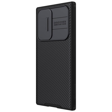 Карбоновая накладка Nillkin Camshield (шторка на камеру) для Samsung Galaxy S23 Ultra Черный / Black