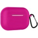 Силиконовый футляр для наушников Airpods Pro Slim + карабин Розовый / Shiny pink