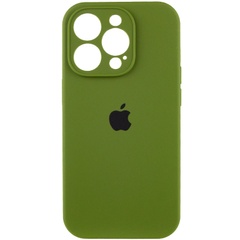 Чохол Silicone Case Full Camera Protective (AA) для Apple iPhone 15 Pro (6.1"), Зеленый / Dark Olive