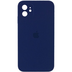 Чохол Silicone Case Square Full Camera Protective (AA) для Apple iPhone 11 (6.1 "), Темно-синій / Midnight blue