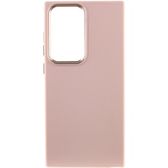 Кожаный чехол Bonbon Leather Metal Style для Samsung Galaxy S22 Ultra Розовый / Light pink