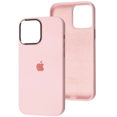 Чехол Silicone Case Metal Buttons (AA) для Apple iPhone 14 (6.1") Розовый / Chalk Pink