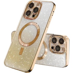 TPU чехол Delight case with MagSafe с защитными линзами на камеру для Apple iPhone 14 Pro (6.1") Золотой / Gold