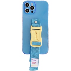 Чохол Handfree з кольоровим ремінцем для Apple iPhone 12 Pro (6.1 "), Синій