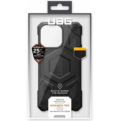 Ударопрочный чехол UAG Monarch Pro with MagSafe Leather для Apple iPhone 15 Plus / 14 Plus (6.7") Черный