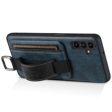 Кожаный чехол Wallet case and straps для Samsung Galaxy A14 4G/5G Синий / Blue