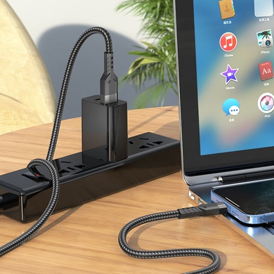 Дата кабель Hoco U110 charging data sync USB to Lightning (1.2 m) Черный