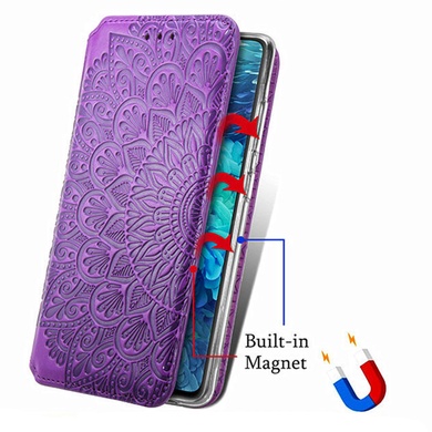 Шкіряний чохол книжка GETMAN Mandala (PU) для Samsung Galaxy A50 (A505F) / A50s / A30s, Фіолетовий