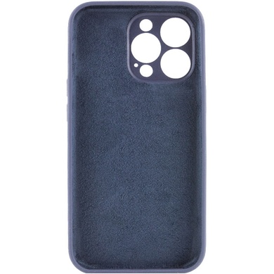 Чехол Silicone Case Full Camera Protective (AA) NO LOGO для Apple iPhone 15 Pro (6.1") Темно-синий / Midnight blue