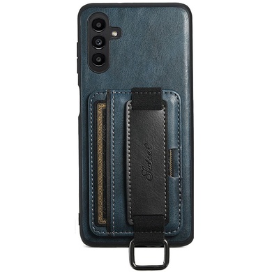 Кожаный чехол Wallet case and straps для Samsung Galaxy A14 4G/5G Синий / Blue