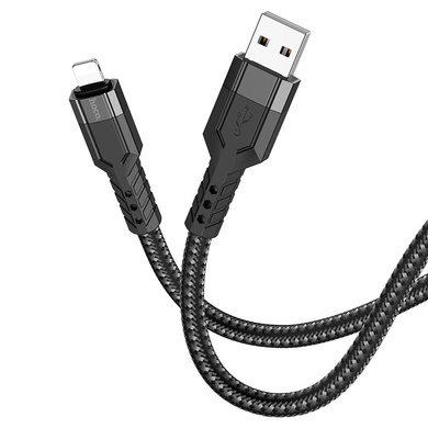 Дата кабель Hoco U110 charging data sync USB to Lightning (1.2 m), Чорний