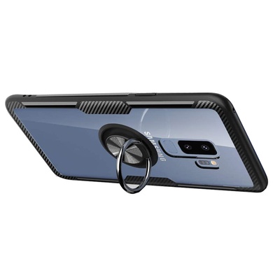 TPU+PC чехол Deen CrystalRing for Magnet (opp) для Samsung Galaxy S9+ Бесцветный / Черный