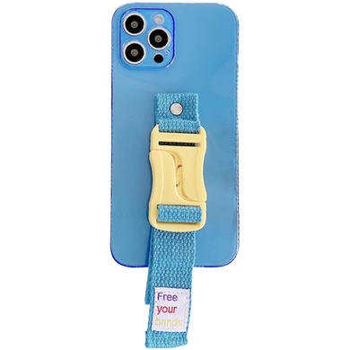 Чехол Handfree с цветным ремешком для Apple iPhone 12 Pro (6.1") Синий
