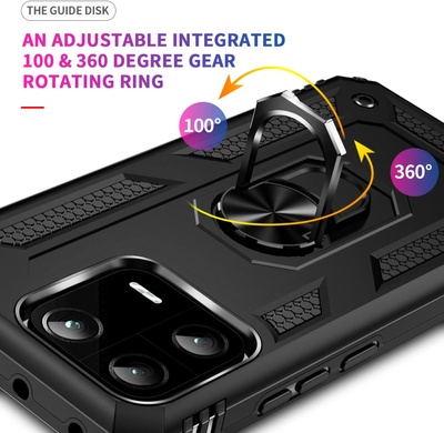 Ударопрочный чехол Serge Ring for Magnet для Xiaomi 13 Pro Черный