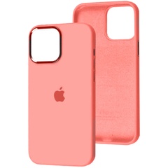 Чехол Silicone Case Metal Buttons (AA) для Apple iPhone 14 (6.1") Розовый / Pink Pomelo