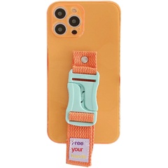 Чехол Handfree с цветным ремешком для Apple iPhone 12 Pro (6.1") Оранжевый