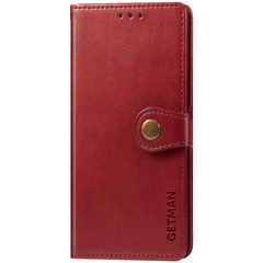 Кожаный чехол книжка GETMAN Gallant (PU) для Samsung Galaxy A01 Красный