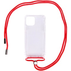 Чехол TPU Crossbody Transparent для Apple iPhone 12 Pro Max (6.7") Красный