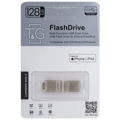 Флеш-драйв T&G 008 Metal series USB 3.0 - Lightning 128GB Серебряный