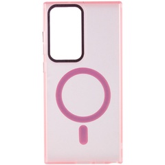 Чехол TPU Lyon frosted with MagSafe для Samsung Galaxy S22 Ultra Pink