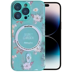 TPU+PC чехол Secret Garden with MagSafe для Apple iPhone 14 Pro (6.1") Mint