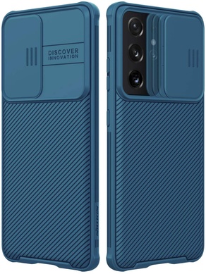 Карбонова накладка Nillkin Camshield (шторка на камеру) для Samsung Galaxy S21 Ultra, Синій / Blue