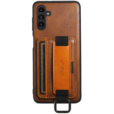 Кожаный чехол Wallet case and straps для Samsung Galaxy A14 4G/5G Коричневый / Brown