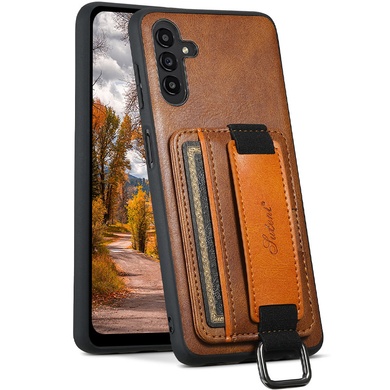 Кожаный чехол Wallet case and straps для Samsung Galaxy A14 4G/5G Коричневый / Brown