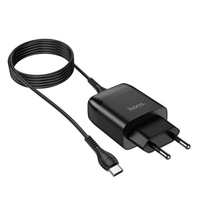 МЗП Hoco C72Q Glorious QC3.0 18W (1USB/3A) + Type-C, Чорний