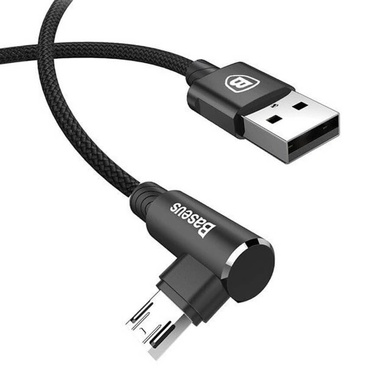 Дата кабель Baseus MVP Elbow Micro-USB Cable 2.4A (1m) (CAMMVP), Black