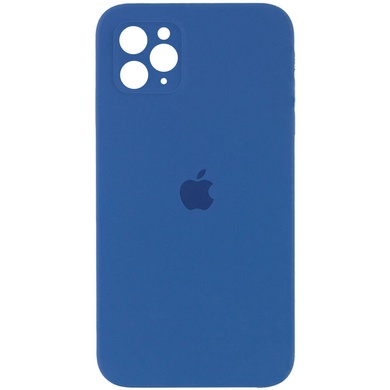 Чехол Silicone Case Square Full Camera Protective (AA) для Apple iPhone 11 Pro Max (6.5") Синий / Navy blue