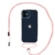 Чехол TPU Crossbody Transparent для Apple iPhone 12 Pro / 12 (6.1") Пудровый