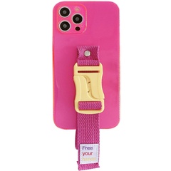 Чохол Handfree з кольоровим ремінцем для Apple iPhone 12 Pro (6.1 "), Рожевий